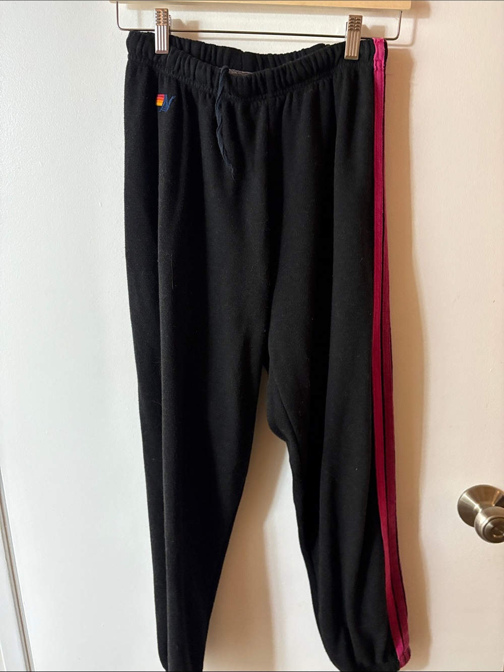 Aviator Nation Black Joggers with 5 Stripes